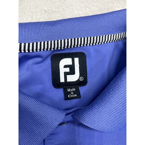 Footjoy FJ Blue Striped Men's Stretch Performance Golf Polo Shirt Size XL - Picture 3 of 8